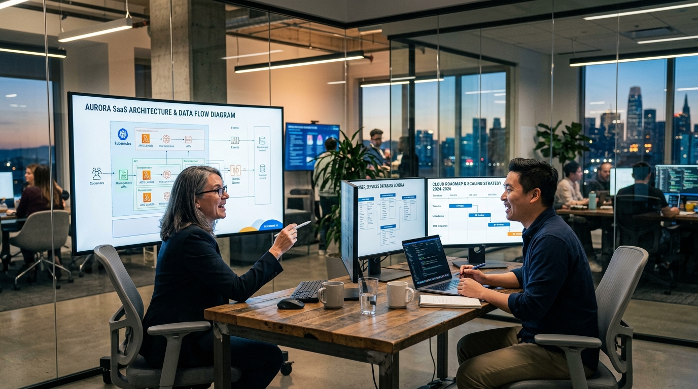 Principal Solutions Architect reviewing SaaS architecture